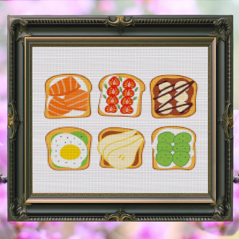 Cross Stitch Kit - Breakfast Toast | Kitchen Handmade Decor | Easy Needle Artwork  - image 2