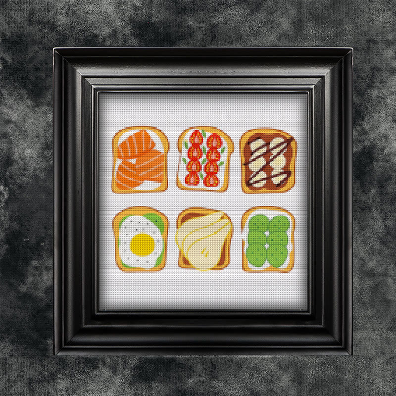 Cross Stitch Kit - Breakfast Toast | Kitchen Handmade Decor | Easy Needle Artwork  - image 0