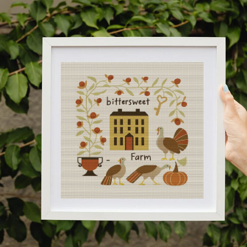 Cross Stitch Kit - Bittersweet Farm | Fall Home Ornament | Halloween Pumpkin Craft  - image 5