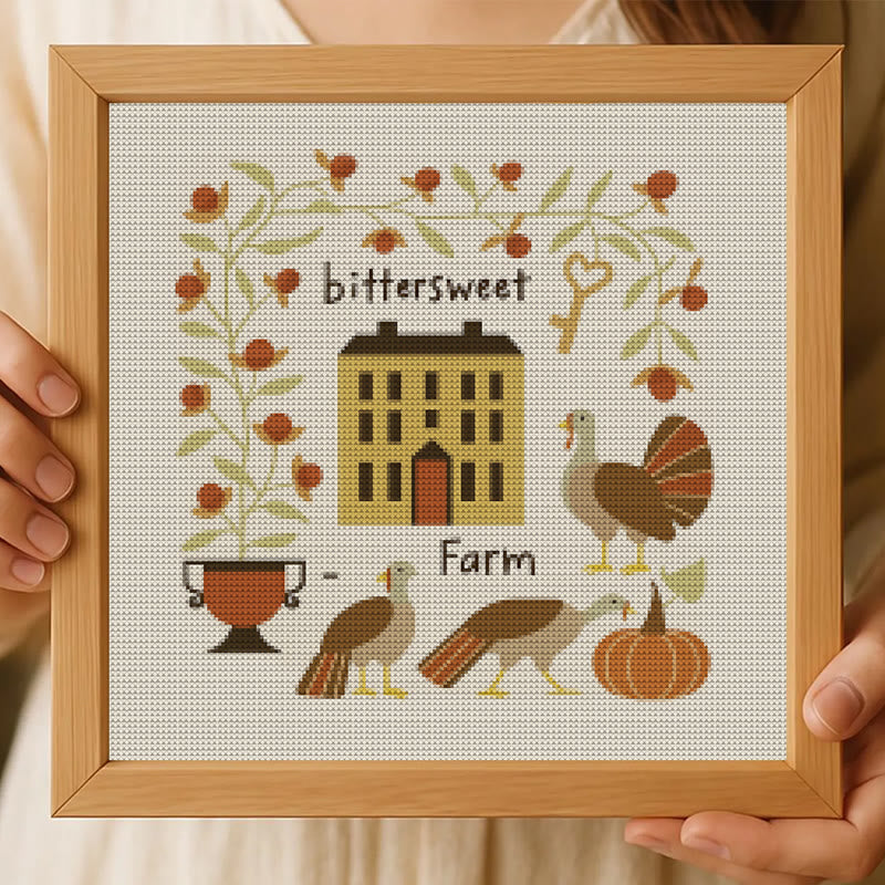 Cross Stitch Kit - Bittersweet Farm | Fall Home Ornament | Halloween Pumpkin Craft  - image 8