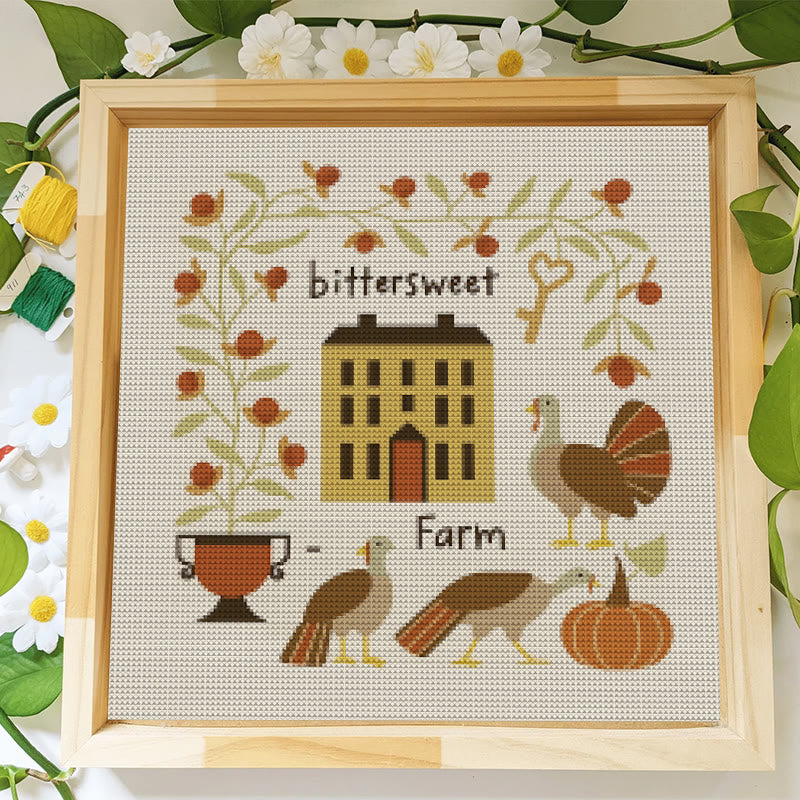 Cross Stitch Kit - Bittersweet Farm | Fall Home Ornament | Halloween Pumpkin Craft  - image 7
