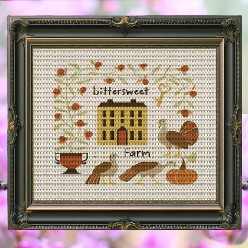 Cross Stitch Kit - Bittersweet Farm | Fall Home Ornament | Halloween Pumpkin Craft  - image 3