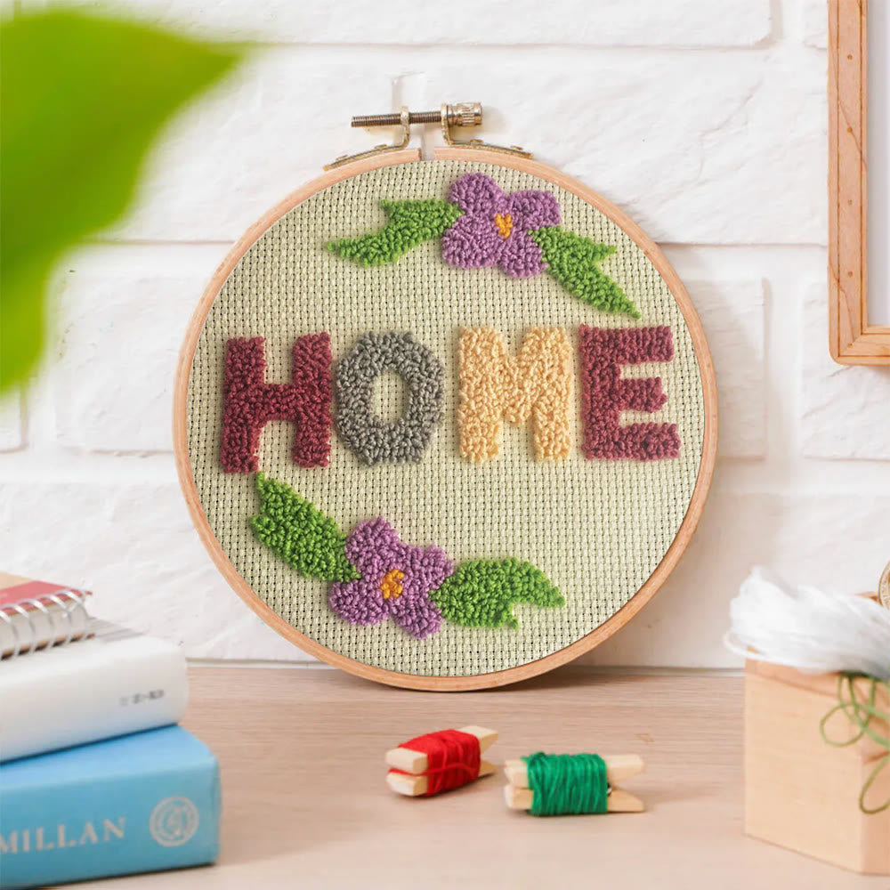 Floral Home Punch Needle Kit - Diy Living Room Decor | Handmade Stitch Work - image 2