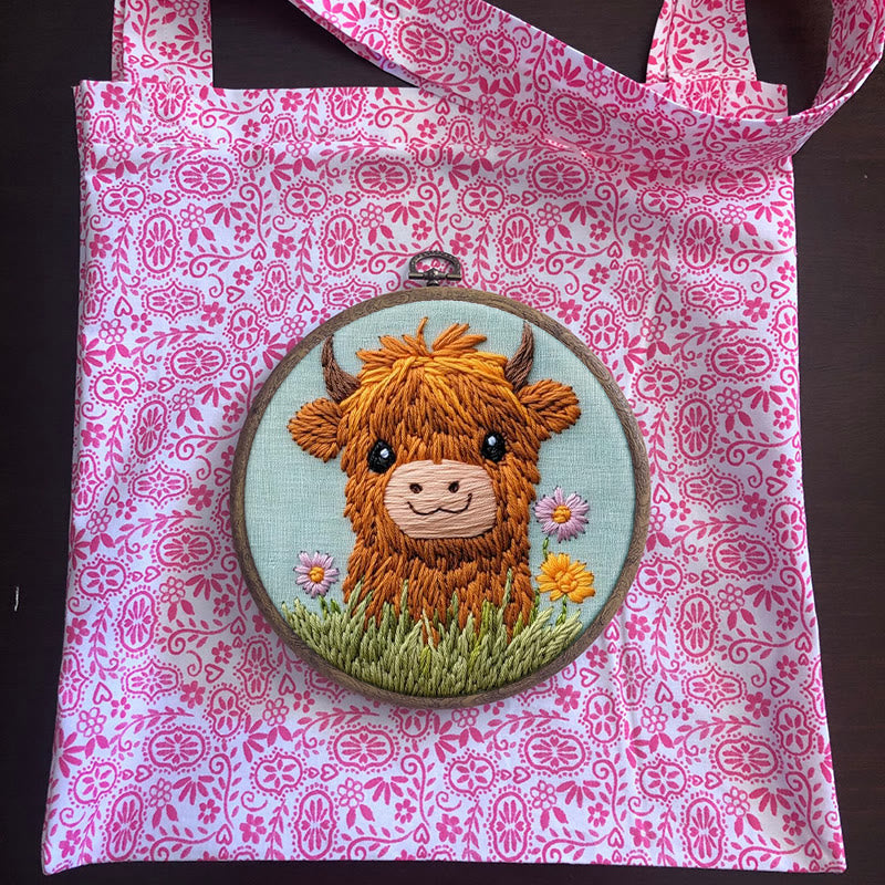 Floral Cow Punch Needle Kit - Adorable Animal Craft | Easy For Adults And Children - image 10