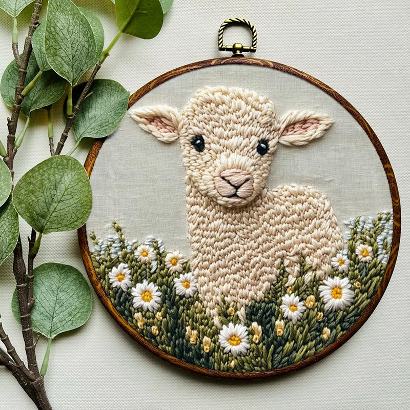 Little Lamb Punch Needle Kit - Daisies Pattern Craft | Perfect For Beginners - image 7