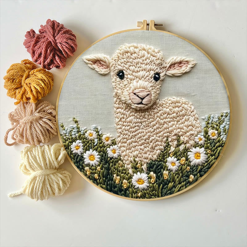 Little Lamb Punch Needle Kit - Daisies Pattern Craft | Perfect For Beginners - image 6