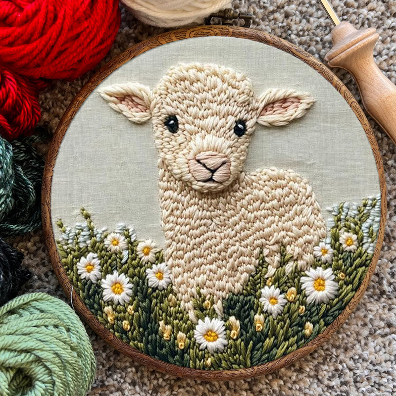 Little Lamb Punch Needle Kit - Daisies Pattern Craft | Perfect For Beginners - image 5