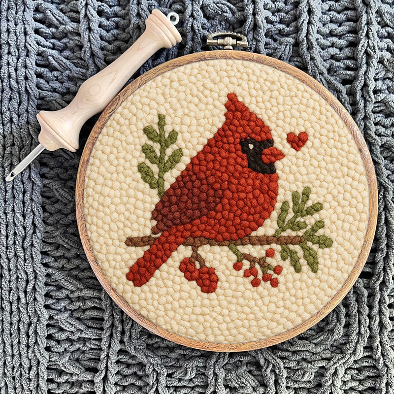  Red Bird Punch Needle Kit - Easy For Beginner | Perfect Christmas Gift Idea - image 9
