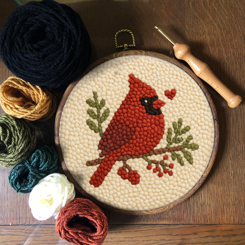  Red Bird Punch Needle Kit - Easy For Beginner | Perfect Christmas Gift Idea - image 7