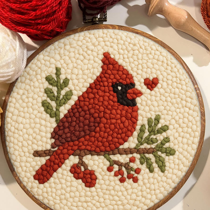  Red Bird Punch Needle Kit - Easy For Beginner | Perfect Christmas Gift Idea - image 3