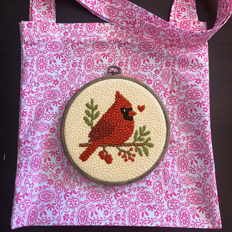  Red Bird Punch Needle Kit - Easy For Beginner | Perfect Christmas Gift Idea - image 12