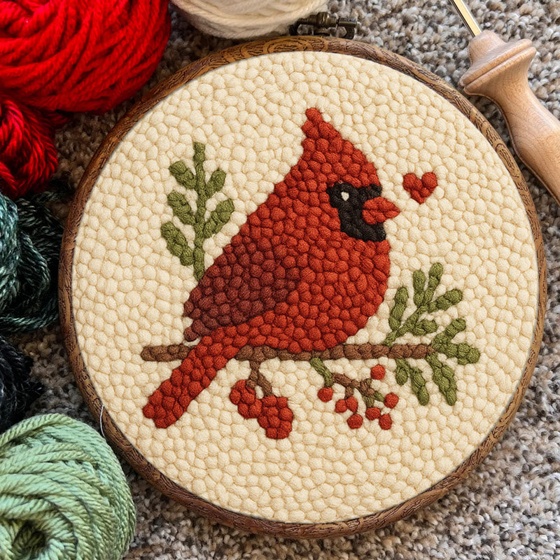  Red Bird Punch Needle Kit - Easy For Beginner | Perfect Christmas Gift Idea - image 6