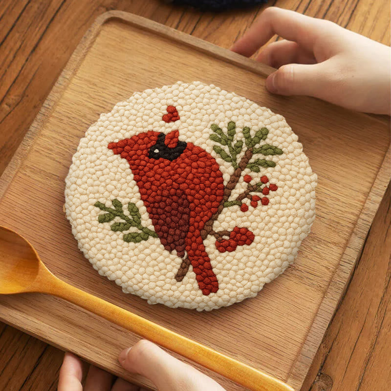  Red Bird Punch Needle Kit - Easy For Beginner | Perfect Christmas Gift Idea - image 8