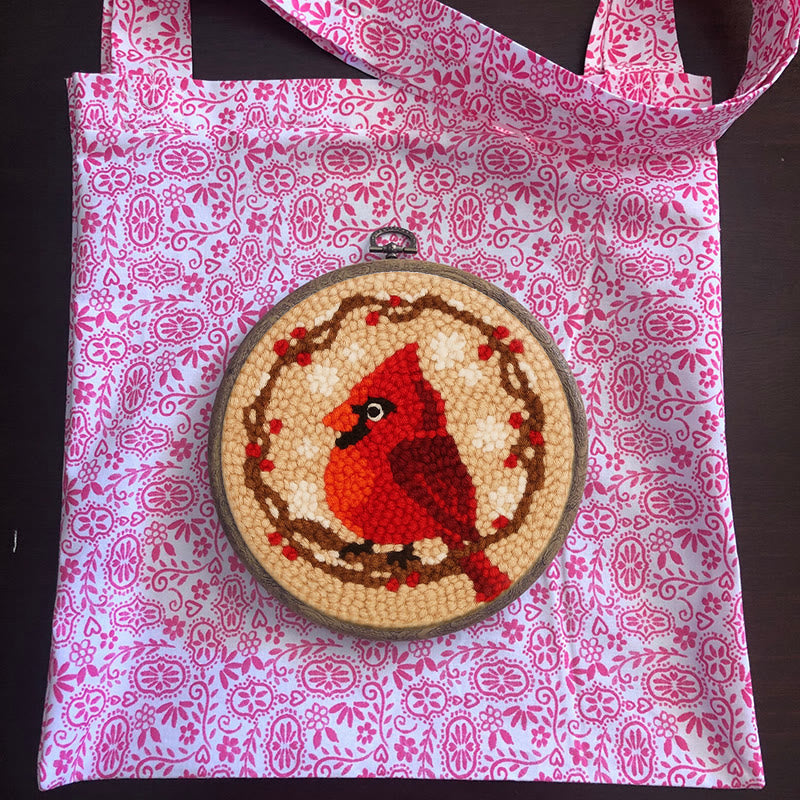 Blooming Bird Punch Needle Kit - Christmas Needle Artwork |  Gift For Bird Lovers  - image 11