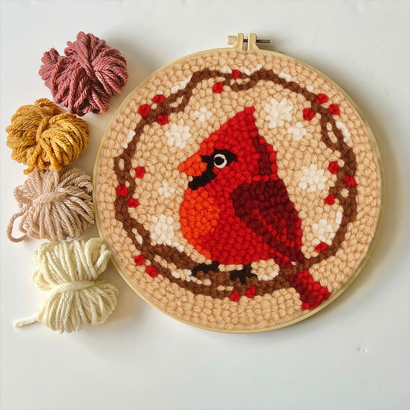 Blooming Bird Punch Needle Kit - Christmas Needle Artwork |  Gift For Bird Lovers  - image 1
