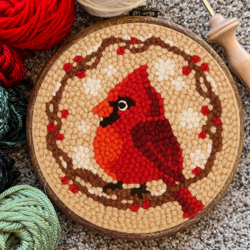 Blooming Bird Punch Needle Kit - Christmas Needle Artwork |  Gift For Bird Lovers  - image 9