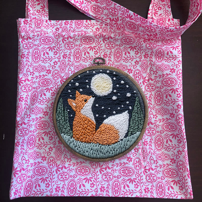 Fox In Night Punch Needle Kit - Diy Animal Handicraft | Nice Craft For Home Ornament  - image 12