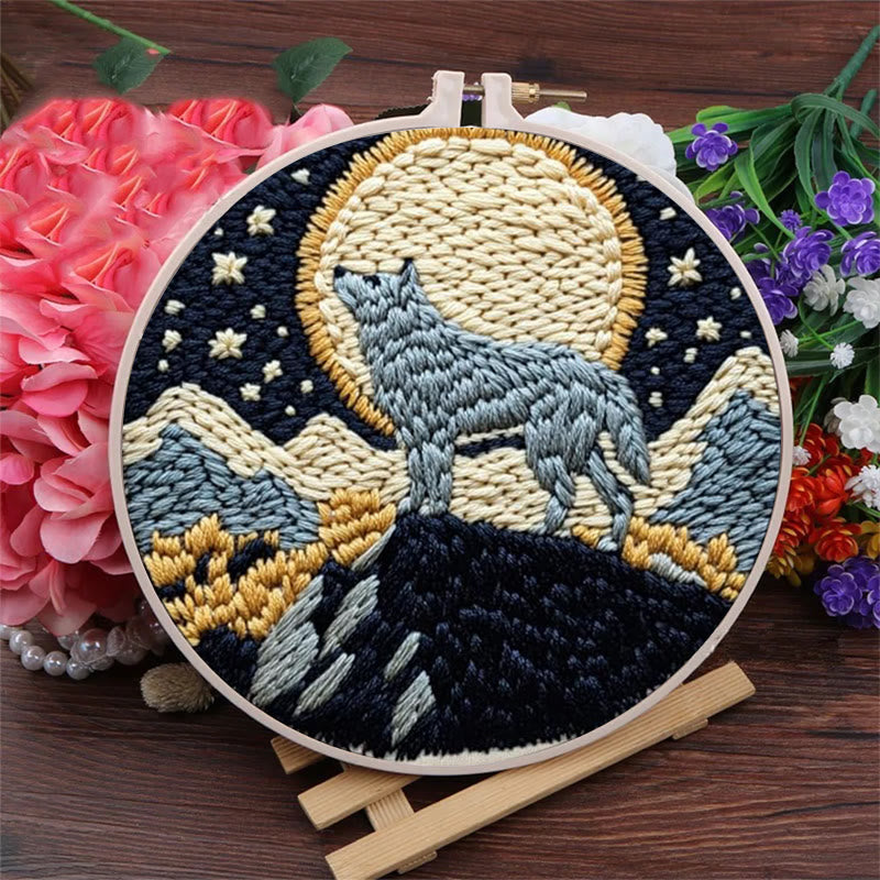 Wolf And Moon Punch Needle Kit - Unique Needle Artwork | Perfect Wall Hanging - image 6