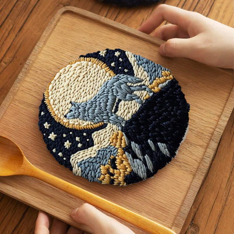Wolf And Moon Punch Needle Kit - Unique Needle Artwork | Perfect Wall Hanging - image 5