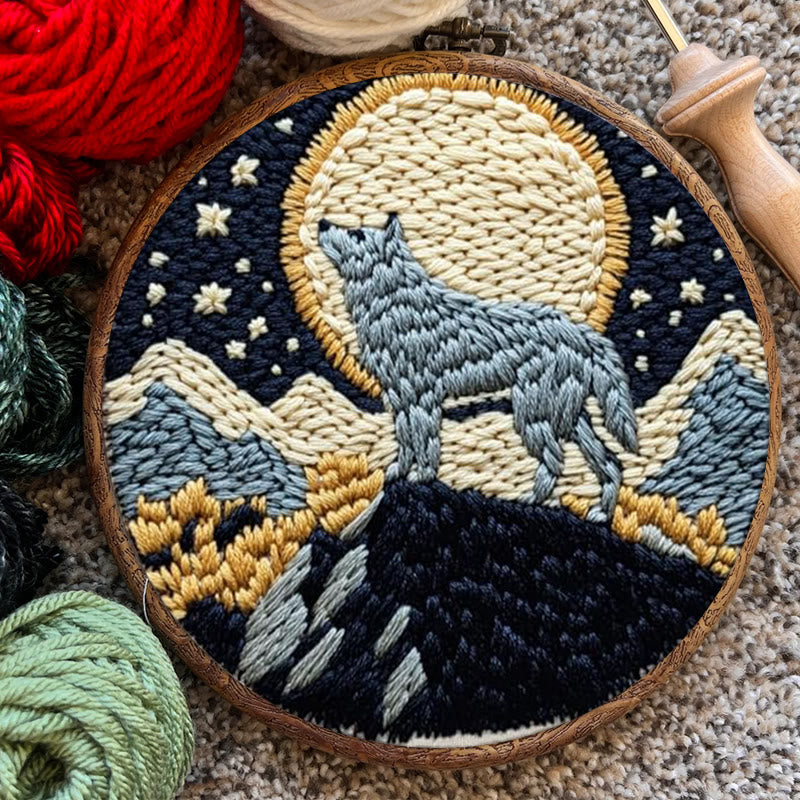 Wolf And Moon Punch Needle Kit - Unique Needle Artwork | Perfect Wall Hanging - image 9