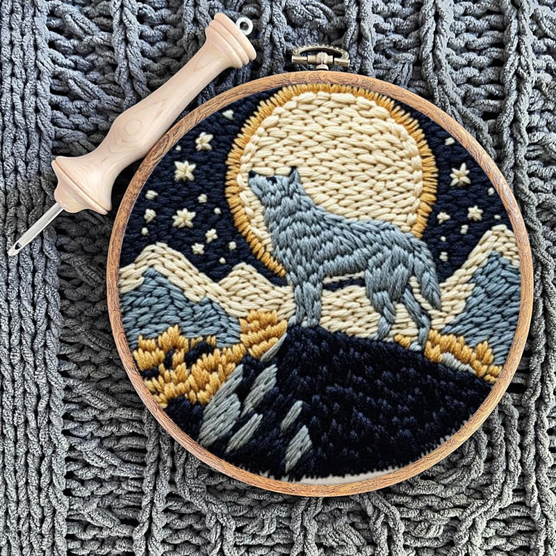 Wolf And Moon Punch Needle Kit - Unique Needle Artwork | Perfect Wall Hanging - image 11