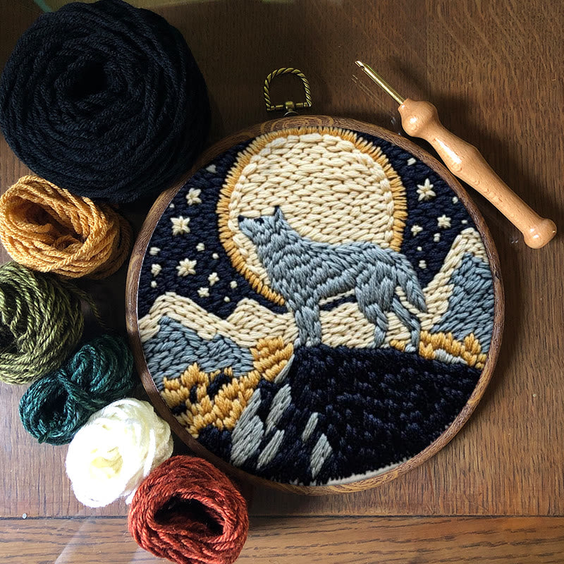 Wolf And Moon Punch Needle Kit - Unique Needle Artwork | Perfect Wall Hanging - image 10