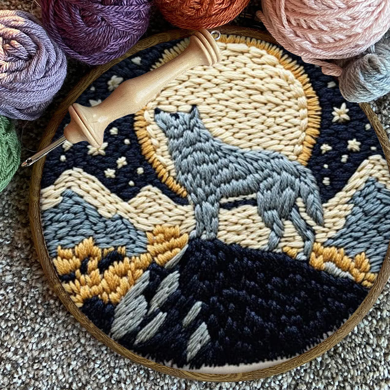 Wolf And Moon Punch Needle Kit - Unique Needle Artwork | Perfect Wall Hanging - image 8
