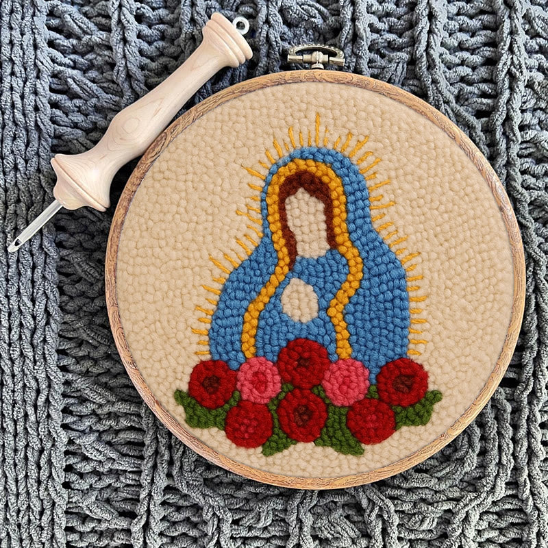  Our Lady Of Altagracia Punch Needle Kit - Handmade Stitch Art | Nice Wall Hanging Creation - image 9