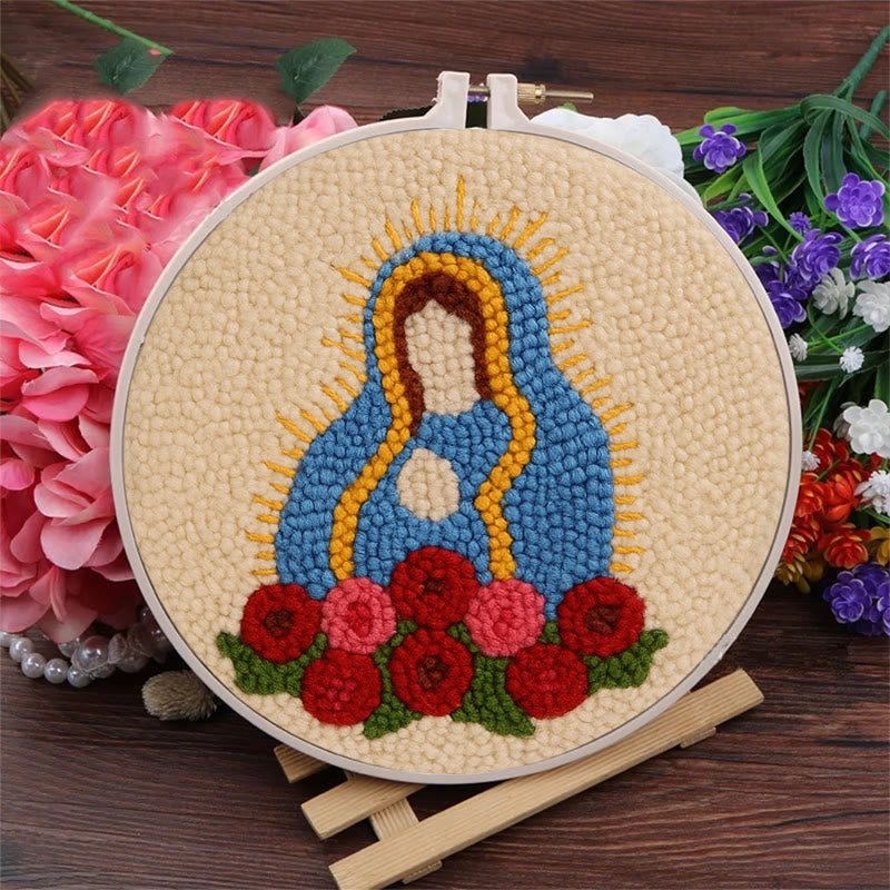  Our Lady Of Altagracia Punch Needle Kit - Handmade Stitch Art | Nice Wall Hanging Creation - image 7