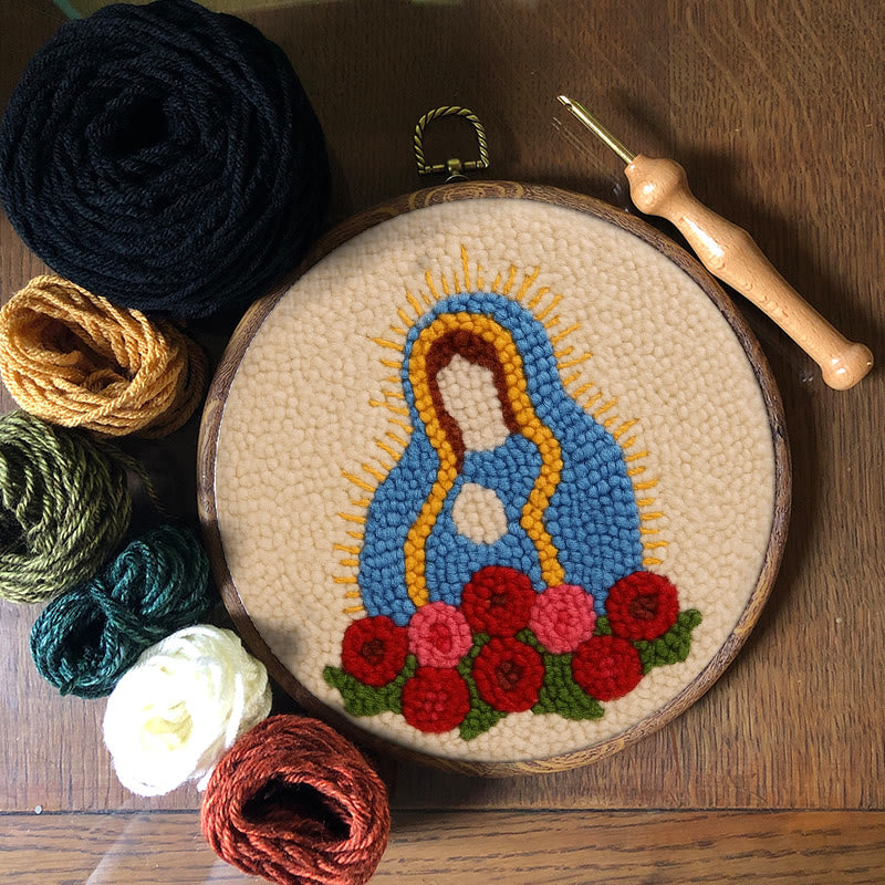  Our Lady Of Altagracia Punch Needle Kit - Handmade Stitch Art | Nice Wall Hanging Creation - image 8