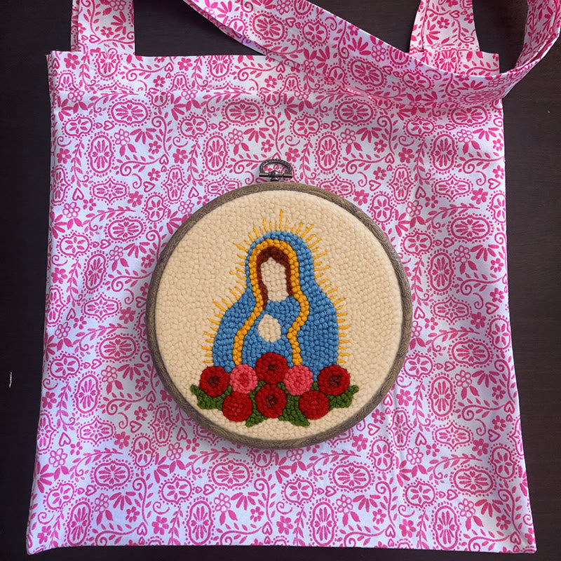  Our Lady Of Altagracia Punch Needle Kit - Handmade Stitch Art | Nice Wall Hanging Creation - image 12