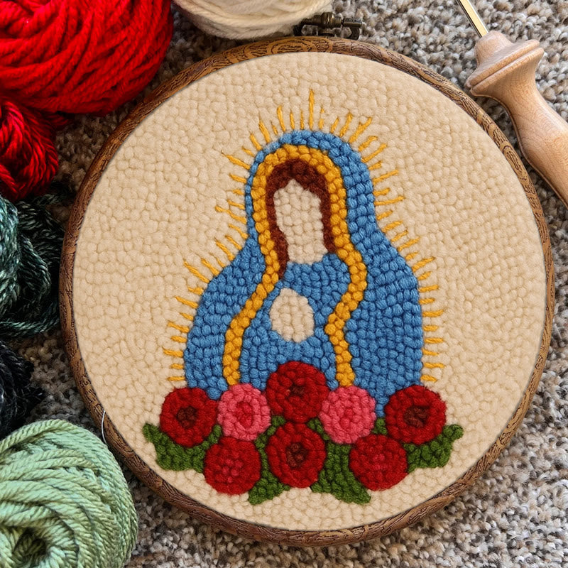  Our Lady Of Altagracia Punch Needle Kit - Handmade Stitch Art | Nice Wall Hanging Creation - image 11