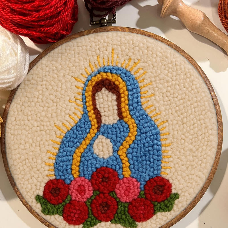  Our Lady Of Altagracia Punch Needle Kit - Handmade Stitch Art | Nice Wall Hanging Creation - image 4