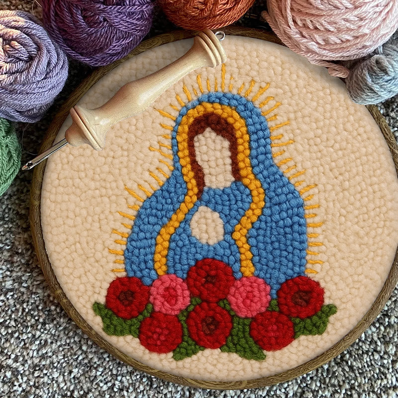  Our Lady Of Altagracia Punch Needle Kit - Handmade Stitch Art | Nice Wall Hanging Creation - image 10