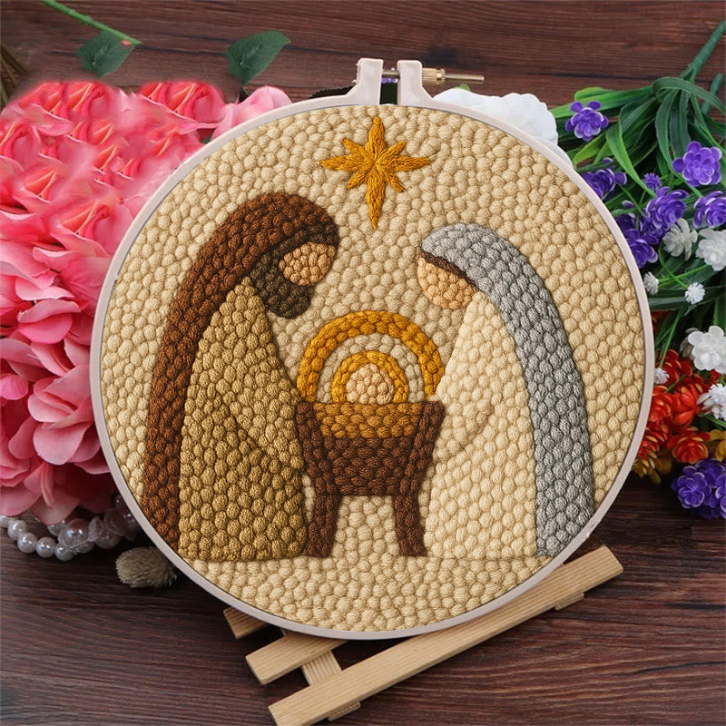 Christmas Nativity Punch Needle Kit - Diy Christmas Pattern | Perfect Wall Hanging  - image 2