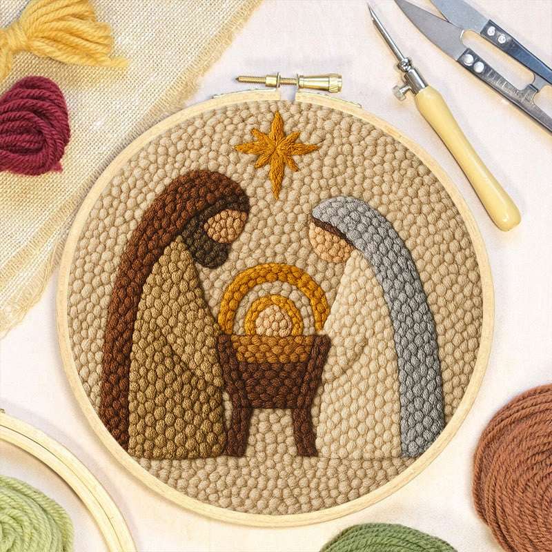 Christmas Nativity Punch Needle Kit - Diy Christmas Pattern | Perfect Wall Hanging  - image 3