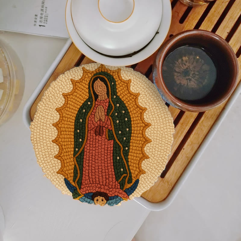  Praying Women Punch Needle Kit - Easy Handmade Art | Stitch Wall Hanging - 5 inch Coaster Kit - image 4