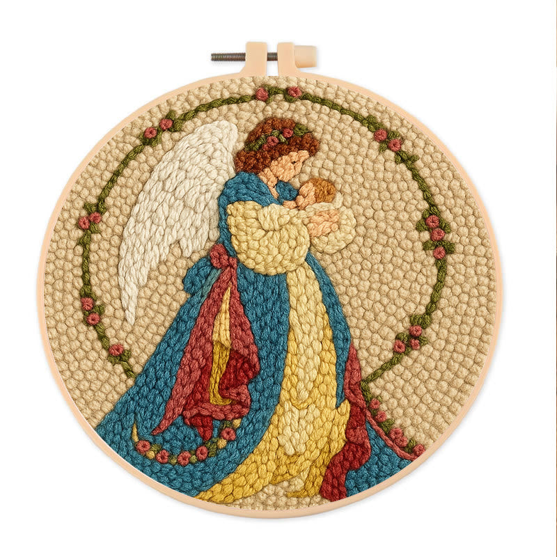 Birth Of Jesus Punch Needle Kit - Bible Wall Art | Holy Christmas Decor - 8 inch Hoop Kit - image 0