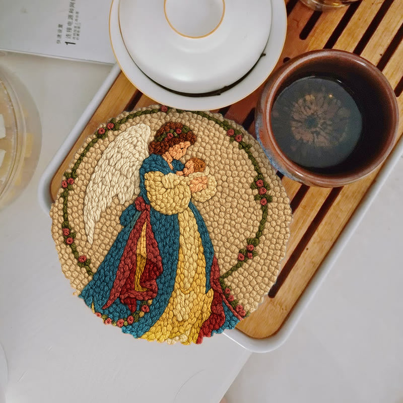 Birth Of Jesus Punch Needle Kit - Bible Wall Art | Holy Christmas Decor - 5 inch Coaster Kit - image 4