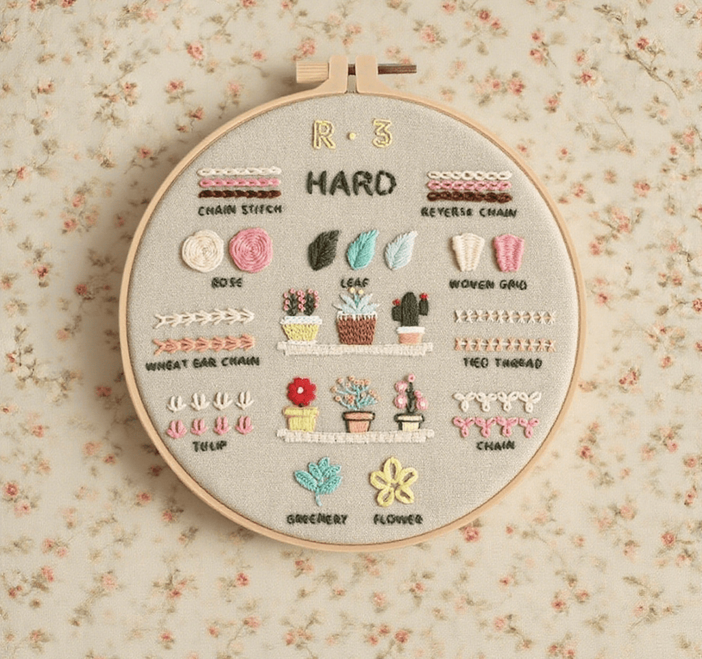 Rubbyoo 4-piece Embroidery Starter Kit - 4-level Starter To Pro Kit | Beginner Needlework Set | Great Craft For Adult  - image 3