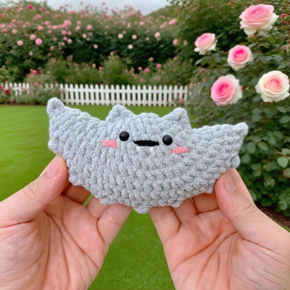 Diy Handmade Flying Bat Crochet Kit - Halloween Hanging Decor | Adorable Crocheted Plushy - Blue - image 4