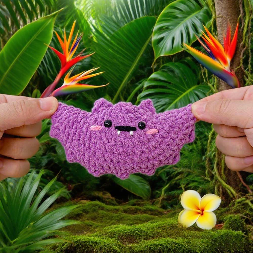Diy Handmade Flying Bat Crochet Kit - Halloween Hanging Decor | Adorable Crocheted Plushy - Purple - image 7