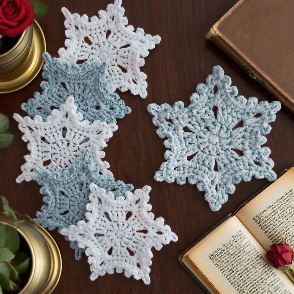 Diy Handmade Snowflake Coaster Crochet Kit - Holiday Table Decor | Unique Christmas Decorations - image 4
