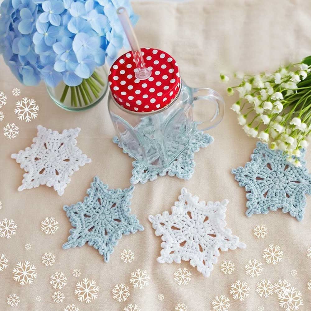 Diy Handmade Snowflake Coaster Crochet Kit - Holiday Table Decor | Unique Christmas Decorations - image 1