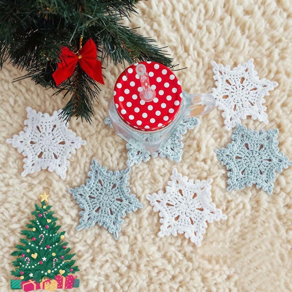 Diy Handmade Snowflake Coaster Crochet Kit - Holiday Table Decor | Unique Christmas Decorations - image 3