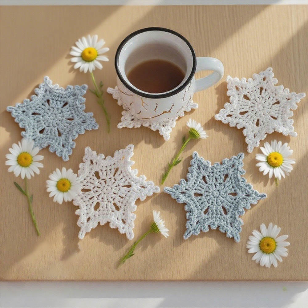 Diy Handmade Snowflake Coaster Crochet Kit - Holiday Table Decor | Unique Christmas Decorations - image 2