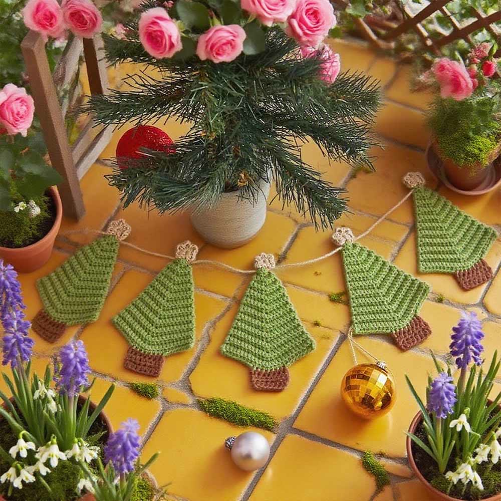 Diy Handmade Christmas Tree Crochet Kit - Creative Christmas Craft | Hanging Garland Ornament - image 1