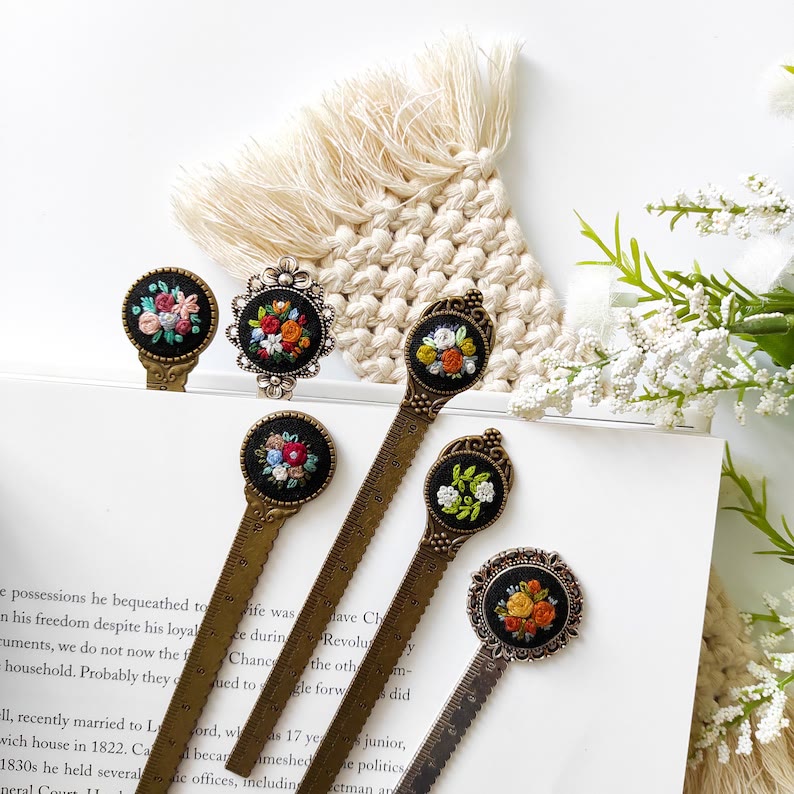 Embroidery Ruler Bookmark  | Diy Personalized Craft | Perfect Gifts For Book Lover - image 0