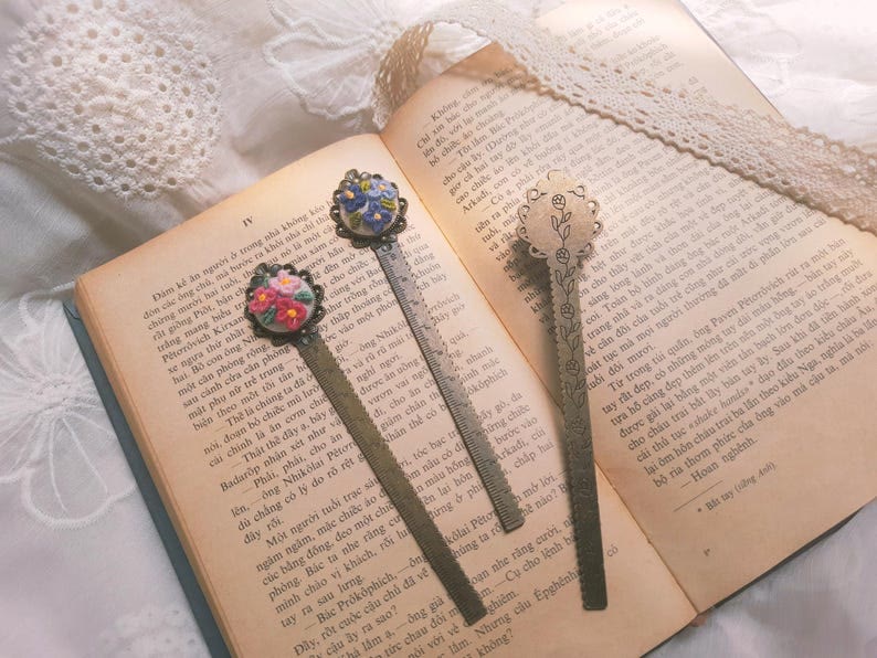 Embroidery Ruler Bookmark  | Diy Personalized Craft | Perfect Gifts For Book Lover - image 1