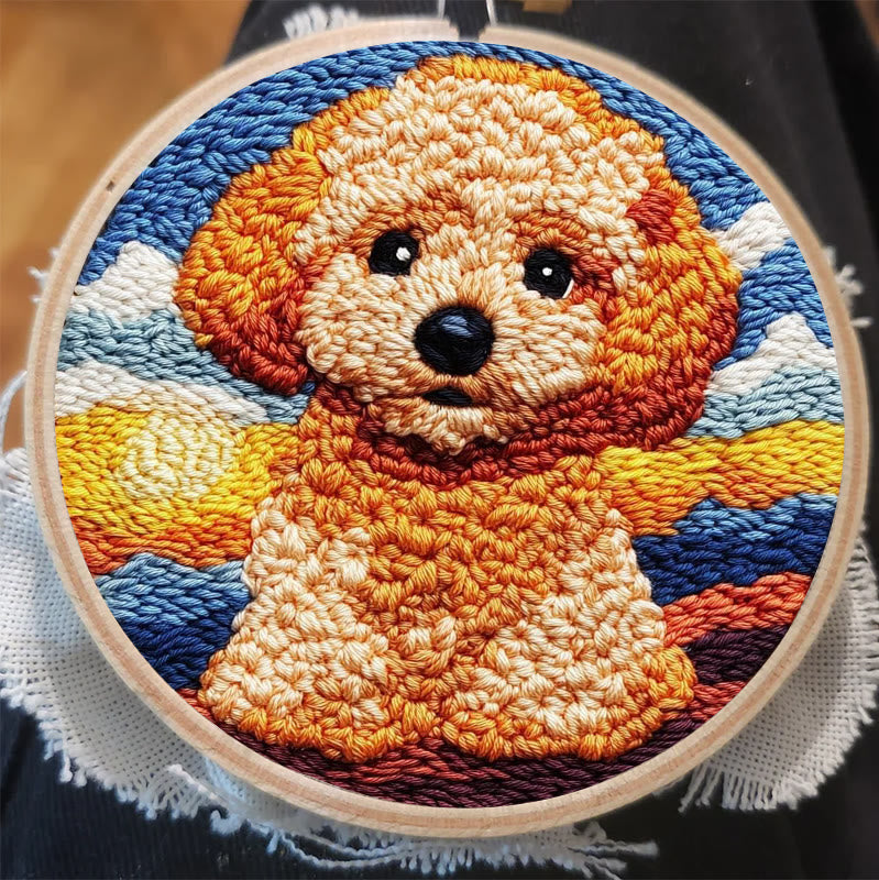  Poodle Dog Punch Needle Kit - Adorable Puppy Craft | Unique Handmade Artwork  - image 2